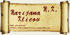Marijana Klicov vizit kartica